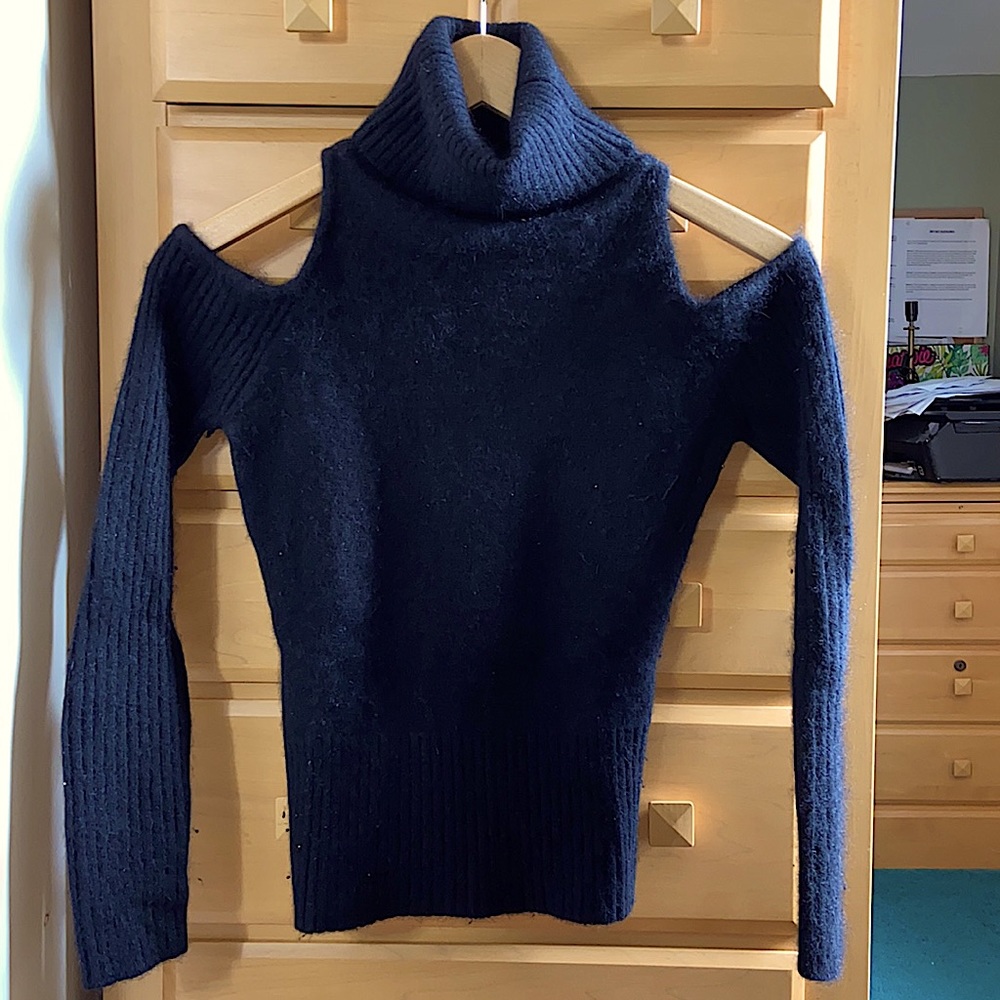 Cold Shoulder Turtleneck Sweater
